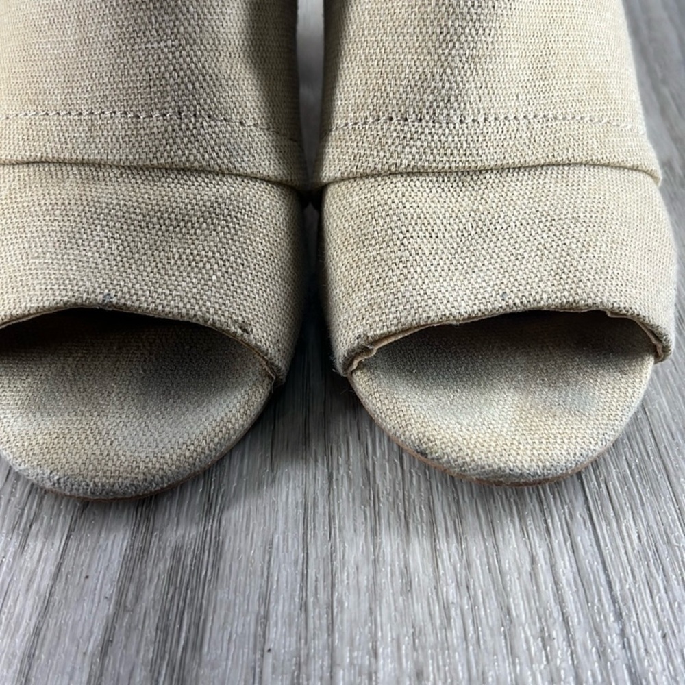 Splendid Tan Peep-Toe Heeled Boots - Picture 3 of 16